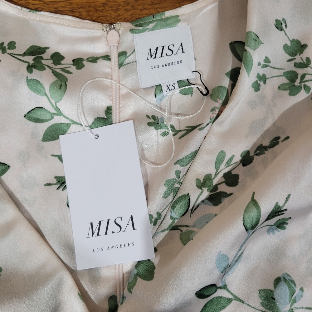 Misa Los Angeles Narcissa Dress in White Sage Botanica Size XS NWT Floral - Picture 6 of 8